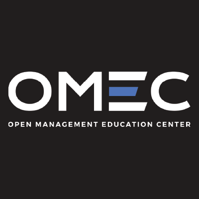 OMEC Logo ciemne tło biały napis