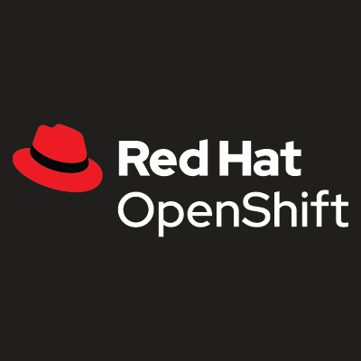 RedHat OpenShift Logo ciemne tło biały napis